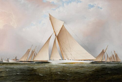 Le yacht de l'America's Cup Vigilant - James E. Buttersworth - Reproductions de tableaux et peintures haut de gamme