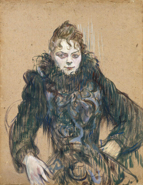 La femme au le boa noir - Toulouse Lautrec - Reproductions de tableaux et peintures haut de gamme