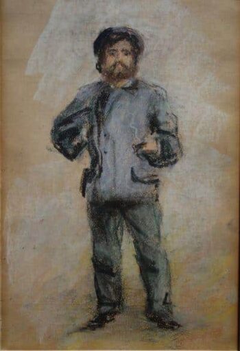 Portrait de Claude Monet (1840-1926) debout - Pierre-Auguste Renoir - Reproductions de tableaux et peintures haut de gamme