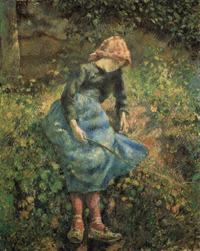 Young Girl with a Stick - Camille Pissarro