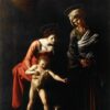 Vierge et enfant avec un serpent - Caravage - Reproductions de tableaux et peintures haut de gamme