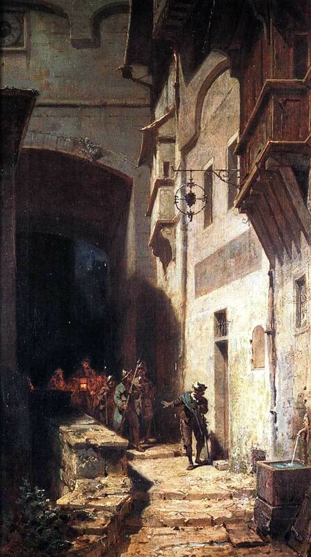 The Crowd Guard - Carl Spitzweg