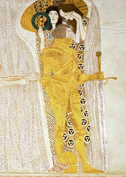 Detail of the Knight from the Beethoven Frieze - Gustav Klimt