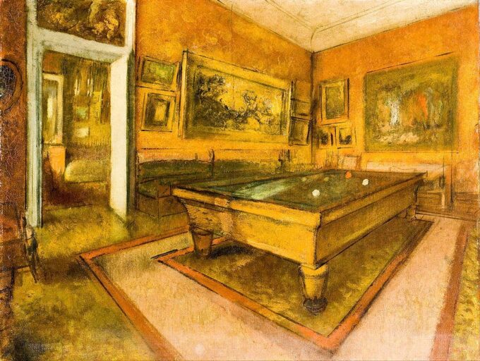 Billiard Room at Ménil-Hubert - Edgar Degas