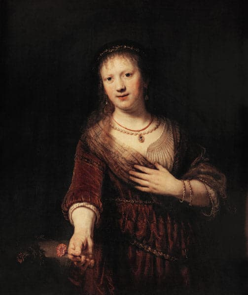 Saskia with the Red Flower - Rembrandt van Rijn