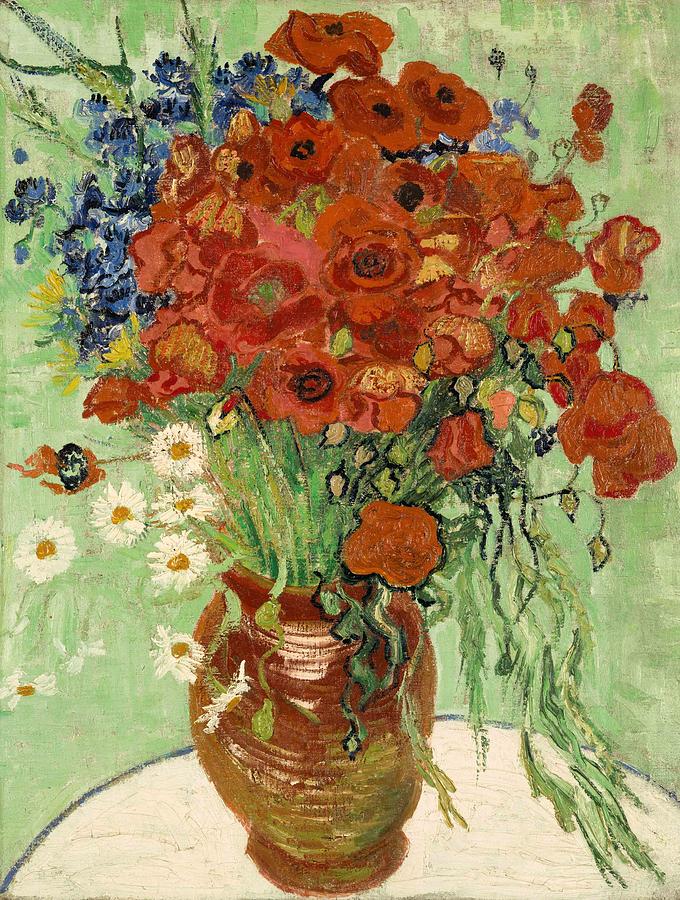 Vase with Daisies and Poppies - Van Gogh