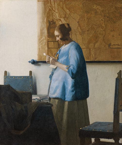 The Woman in Blue Reading a Letter - Johannes Vermeer