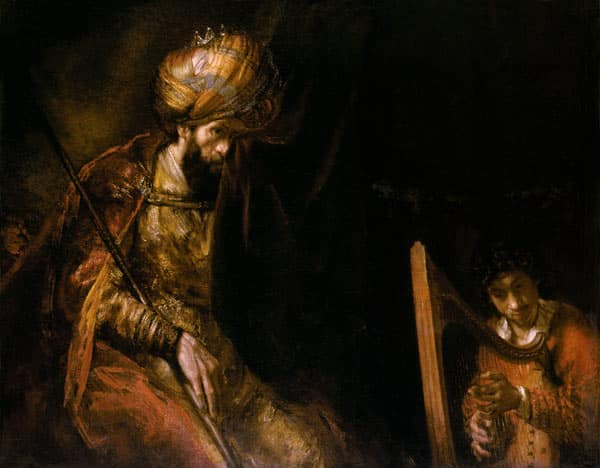 David Playing the Harp before Saul - Rembrandt van Rijn