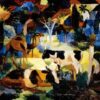 Paysage avec des vaches et des chameaux - August Macke - Reproductions de tableaux et peintures haut de gamme