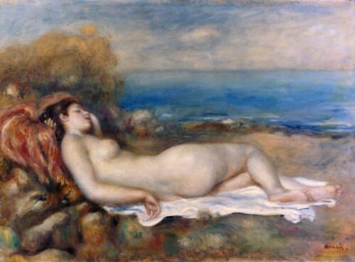 Bains reposant à la rive de la mer - Pierre-Auguste Renoir - Reproductions de tableaux et peintures haut de gamme