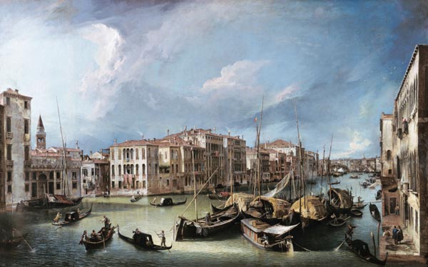 The Grand Canal in Venice with the Rialto Bridge - Giovanni Antonio Canal