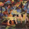 Paysage avec vaches et chameaux - August Macke - Reproductions de tableaux et peintures haut de gamme