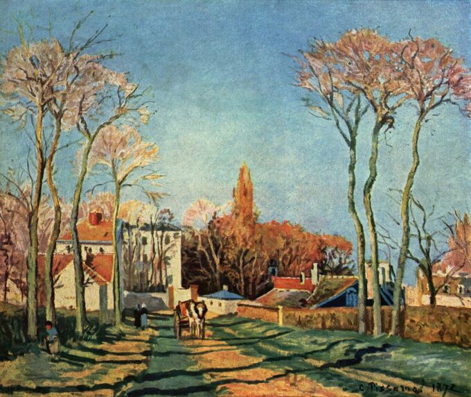 Entrance to the Village of Voisins - Camille Pissarro