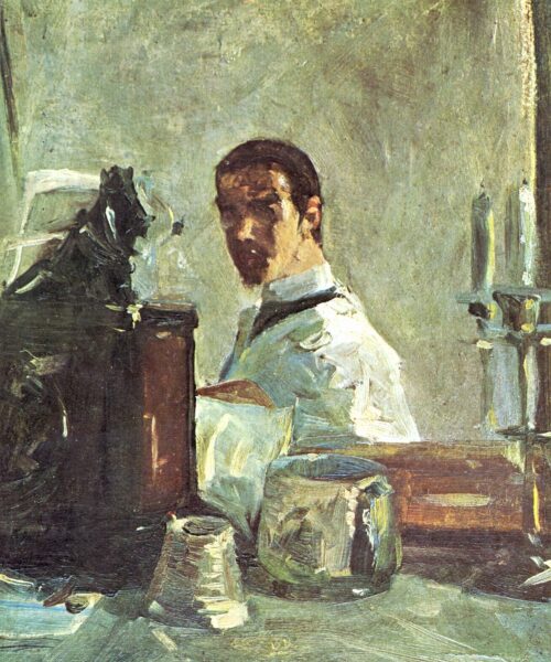 Autoportrait devant un miroir - Toulouse Lautrec - Reproductions de tableaux et peintures haut de gamme