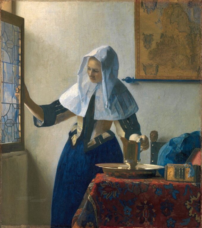 Jeune femme à l'aiguière - Johannes Vermeer - Reproductions de tableaux et peintures haut de gamme