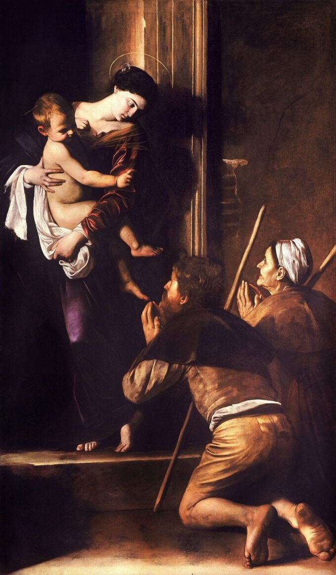 The Madonna of the Pilgrims - Caravaggio