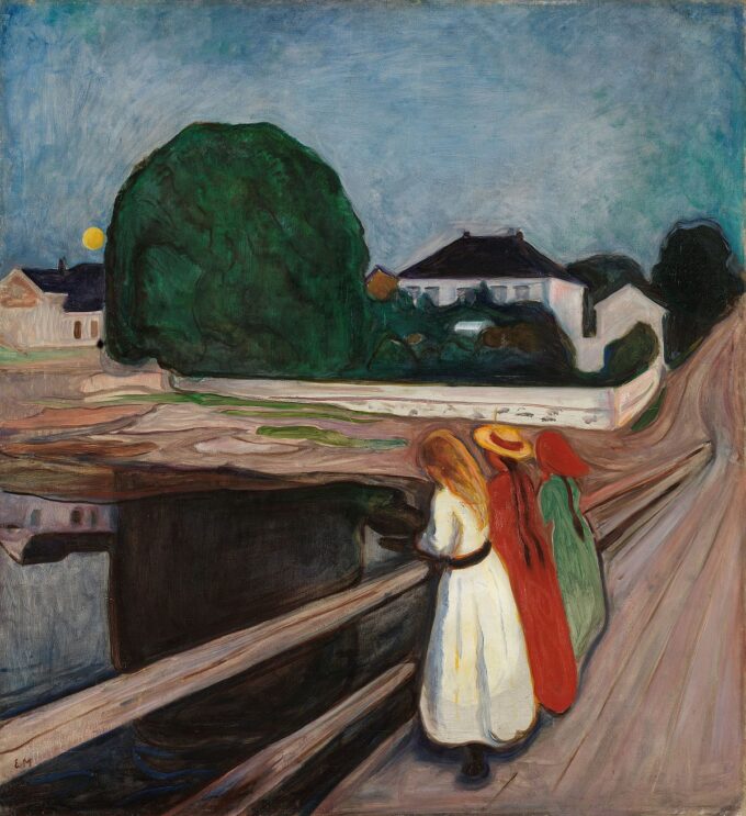 Young Girls on a Bridge - Edvard Munch