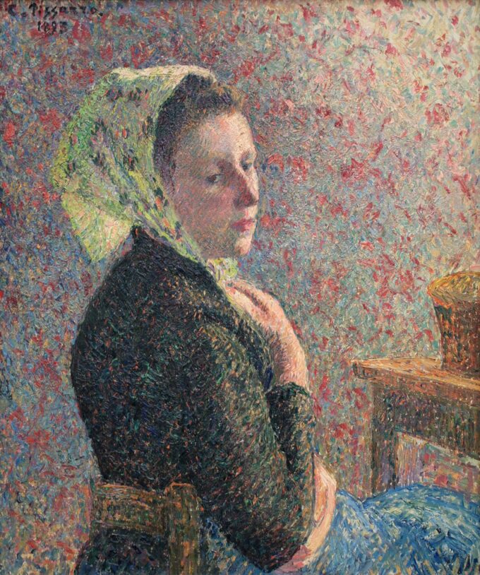 Woman with a Green Scarf - Camille Pissarro