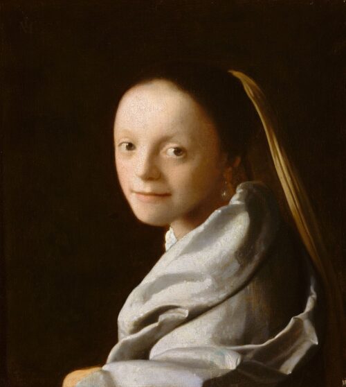 Portrait d'une jeune femme - Johannes Vermeer - Reproductions de tableaux et peintures haut de gamme