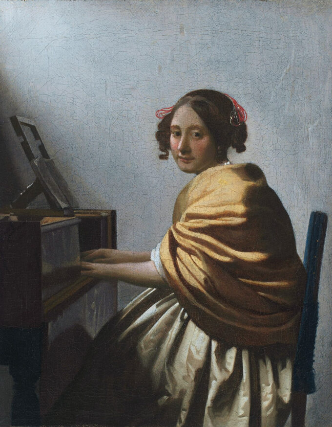 Dame jouant du virginal - Johannes Vermeer - Reproductions de tableaux et peintures haut de gamme