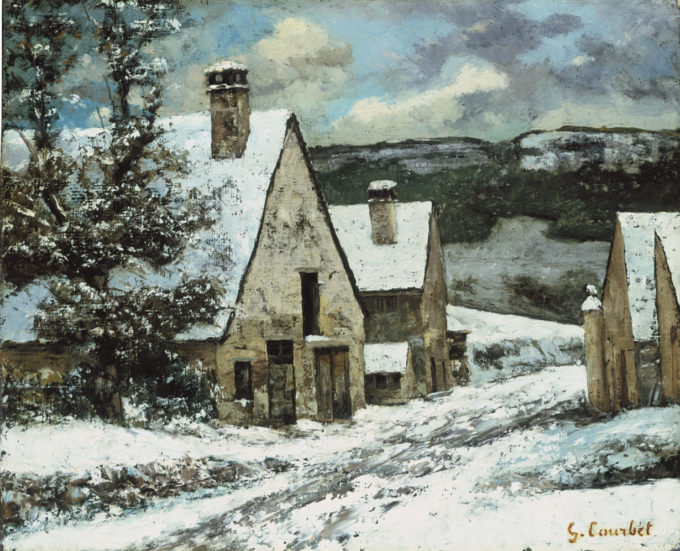 Village Edge in Winter - Gustave Courbet