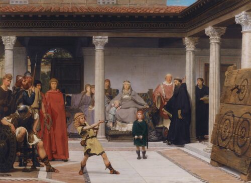 L'éducation des enfants de Clovis - Lawrence Alma-Tadema - Reproductions de tableaux et peintures haut de gamme