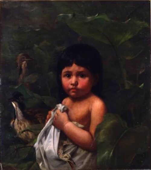 Enfant séminole avec butor, 1878 - William Holbrook Beard - Reproductions de tableaux et peintures haut de gamme