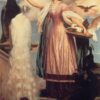 Une fille nourrissant des paons - Frederic Leighton - Reproductions de tableaux et peintures haut de gamme