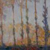 Les Peupliers, effet blanc et jaune - Claude Monet - Reproductions de tableaux et peintures haut de gamme