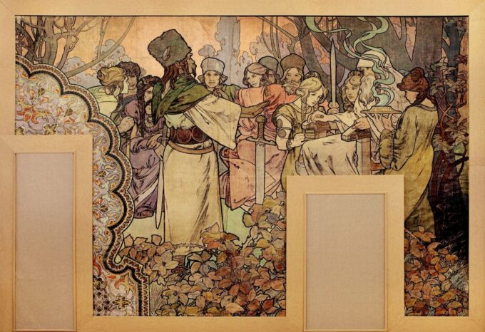 Peinture murale L'Exposition Universelle de 1900 - Mucha - Reproductions de tableaux et peintures haut de gamme