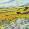 Champ avec paysan labourant et le moulin - Van Gogh - Reproductions de tableaux et peintures haut de gamme