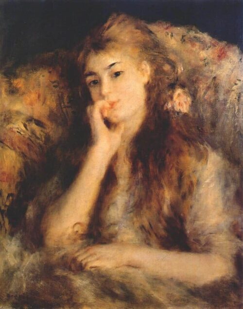 Portrait d'une jeune fille 1878 - Pierre-Auguste Renoir - Reproductions de tableaux et peintures haut de gamme