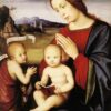 Madone et enfant avec l'enfant saint Jean Baptiste - Léonard de Vinci - Reproductions de tableaux et peintures haut de gamme