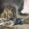 Lion au cadavre d'un Arabe - Eugène Delacroix - Reproductions de tableaux et peintures haut de gamme