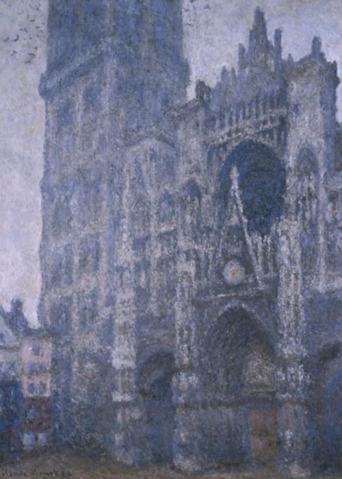 La Cathédrale de Rouen. Le Portail et la tour d’Albane. Temps gris (W1345) - Claude Monet - Reproductions de tableaux et peintures haut de gamme