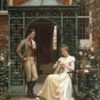 Sur le seuil - Edmund Leighton - Reproductions de tableaux et peintures haut de gamme