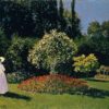 Dame en blanc au jardin - Claude Monet - Reproductions de tableaux et peintures haut de gamme