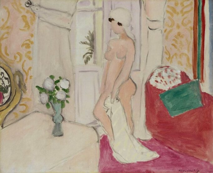 La jeune femme et le vase de fleurs - Matisse - Reproductions de tableaux et peintures haut de gamme