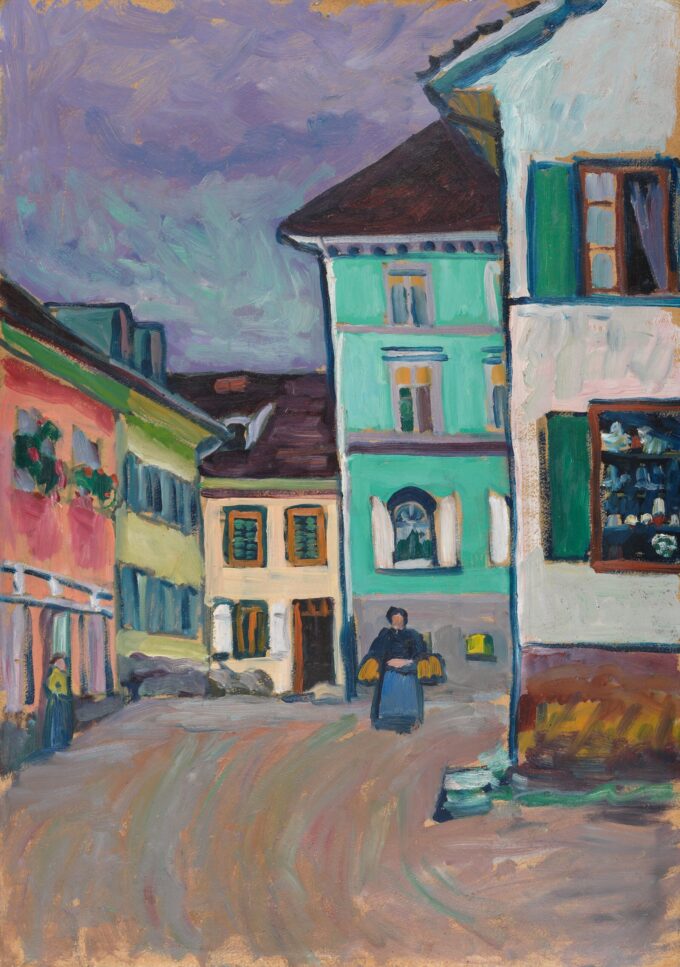 Murnau on the Johannisstrasse" by Vassily Kandinsky Oil Painting Reproduction