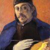 Autoportrait avec palette - Paul Gauguin - Reproductions de tableaux et peintures haut de gamme