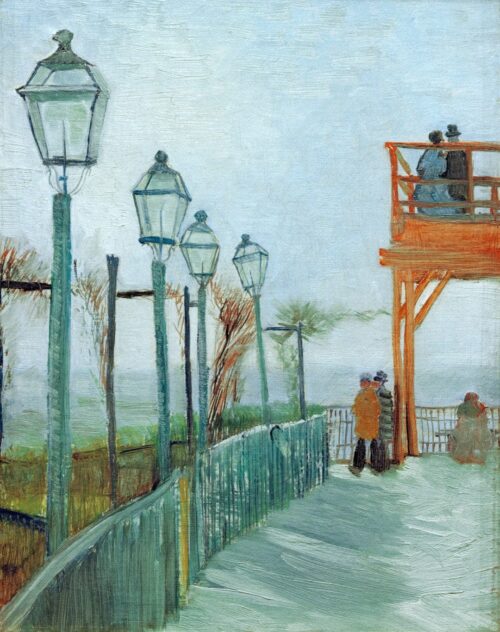 Terrasse et Point d'Observation au Moulin de Blute-Fin, Montmartre - Van Gogh - Reproductions de tableaux et peintures haut de gamme