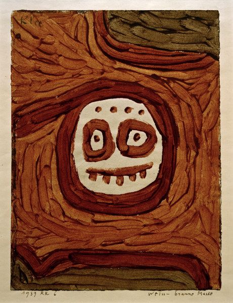 White and Brown Mask, 1939 - Paul Klee Oil Painting Reproduction