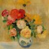 Vase de roses et de dahlias - Pierre-Auguste Renoir - Reproductions de tableaux et peintures haut de gamme