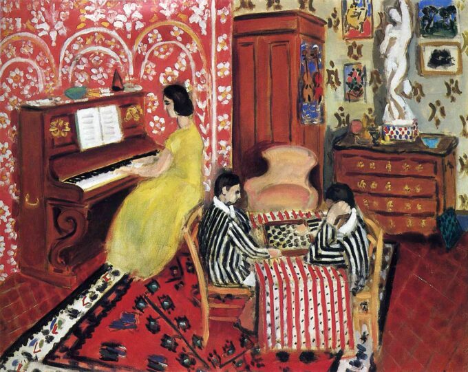 Pianiste et joueurs de dames - Matisse - Reproductions de tableaux et peintures haut de gamme