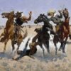 Aider un camarade - Frederic Remington - Reproductions de tableaux et peintures haut de gamme