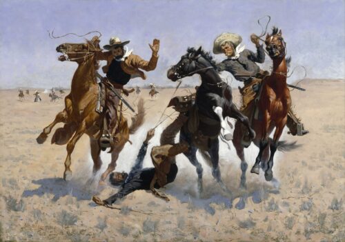 Aider un camarade - Frederic Remington - Reproductions de tableaux et peintures haut de gamme