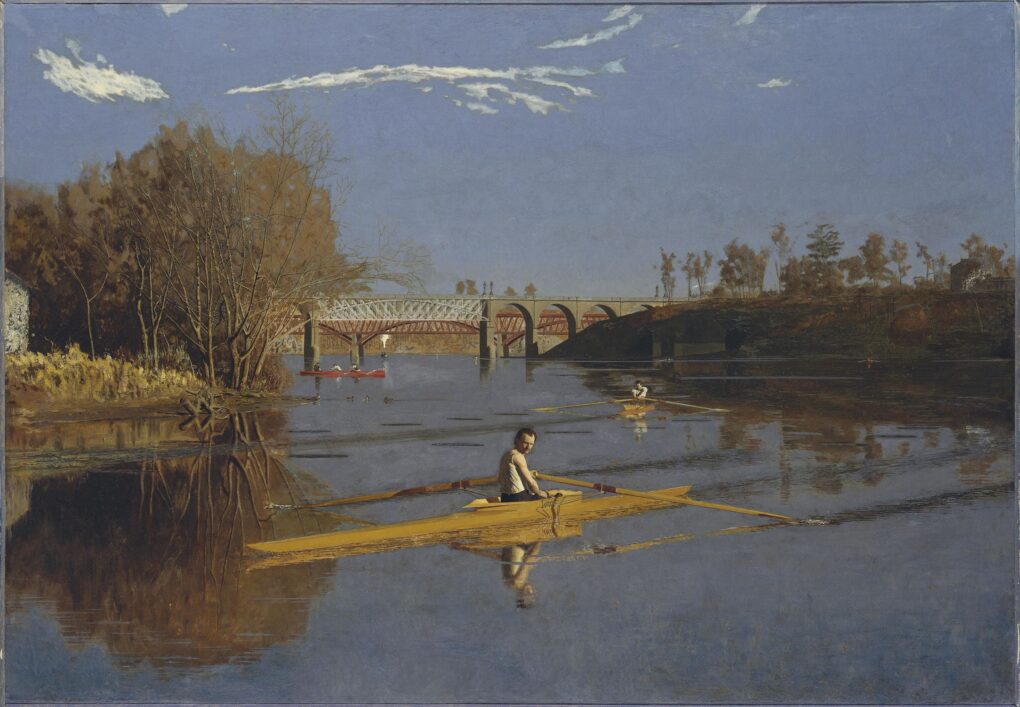 Max Schmitt en godille simple - Thomas Eakins - Reproductions de tableaux et peintures haut de gamme