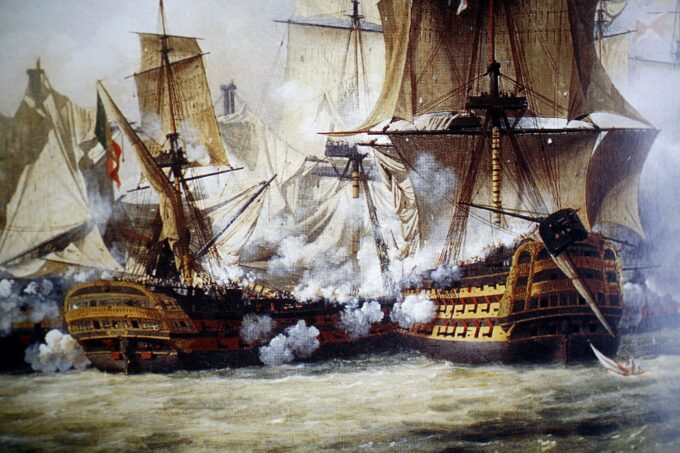 Scene of the Battle of Trafalgar - Louis Philippe Crepin