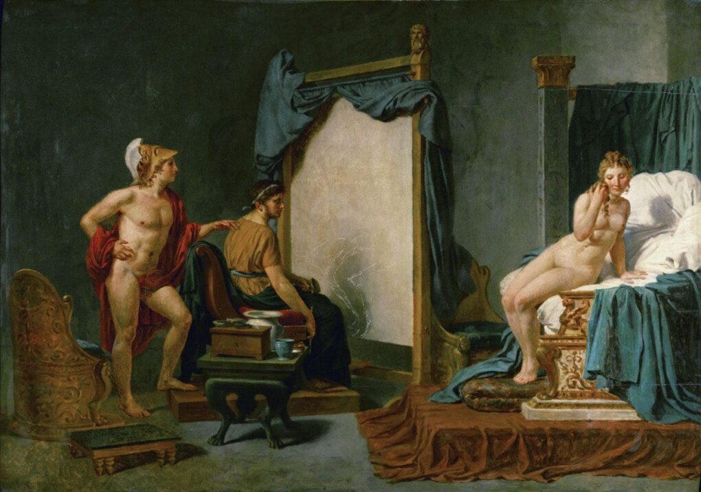 Apelles peignant Campaspe en présence d'Alexandre le Grand - Jacques-Louis David - Reproductions de tableaux et peintures haut de gamme