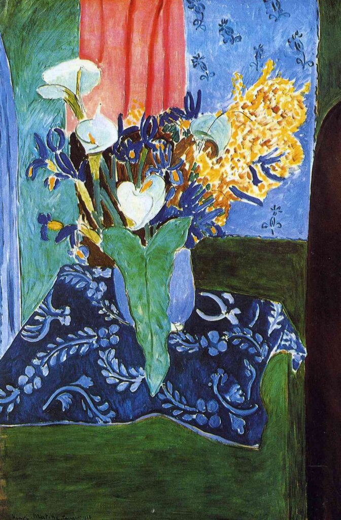 Calla Lilies Irises and Mimosas - Matisse